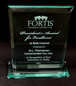 President's award for risk control